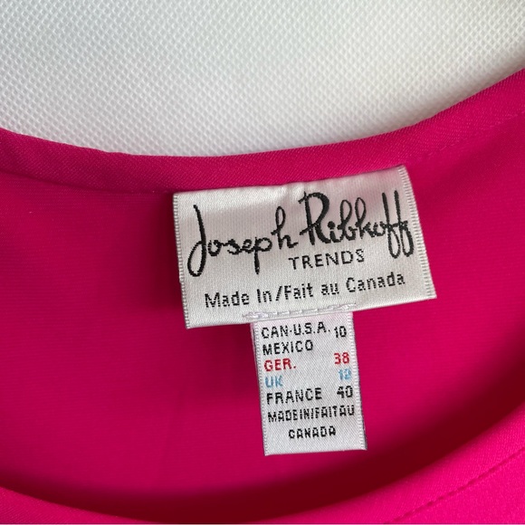 JOSEPH RIBKOFF pink 3D designer floral blouse size 12 - Picture 2 of 5